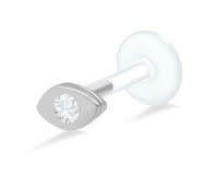 Eye Shaped Stone Set Labrets Push-in LA-62-1